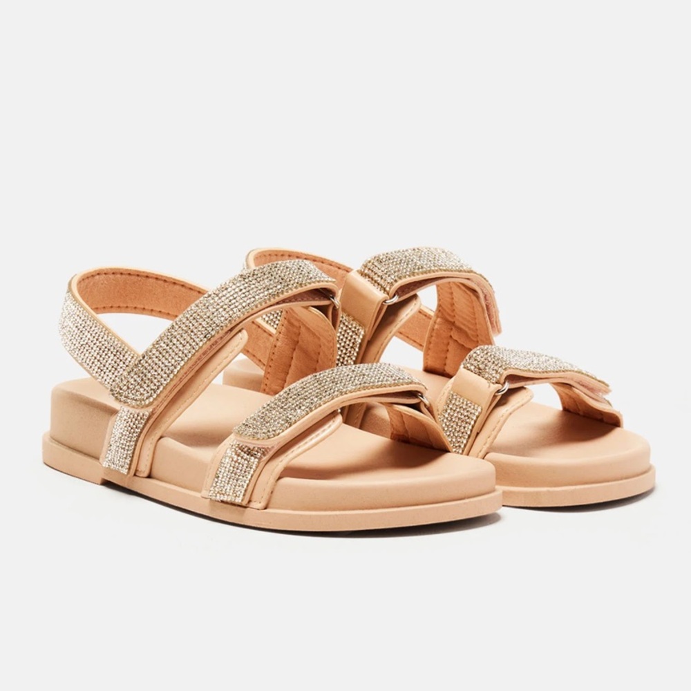 Fashion Nova Embellished Flat Sandals